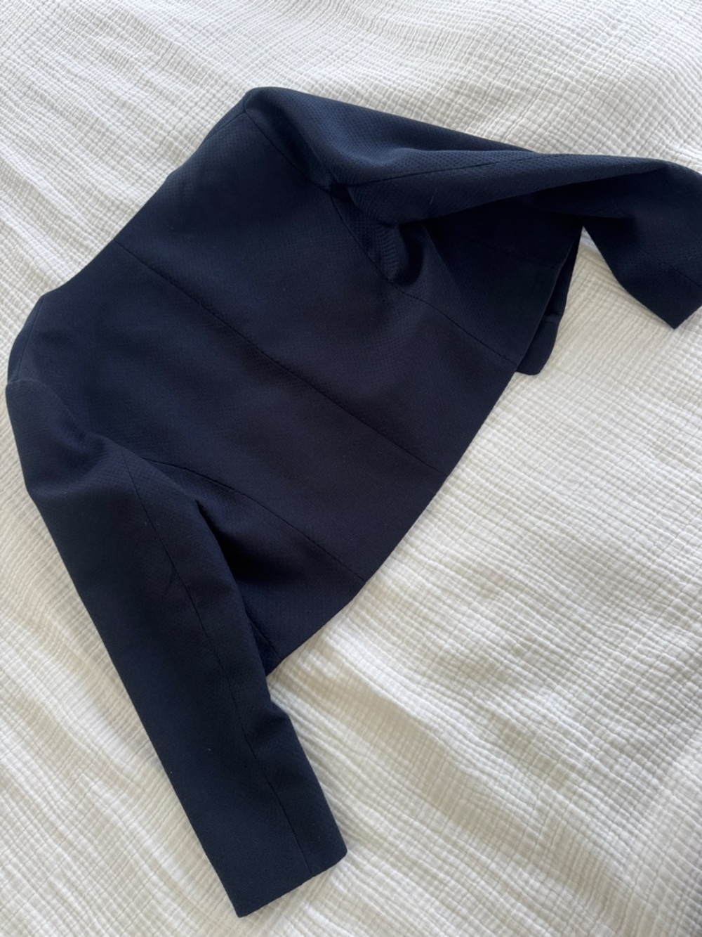 Zara Navy Cropped Gold-Button Blazer - Picture 4 of 4